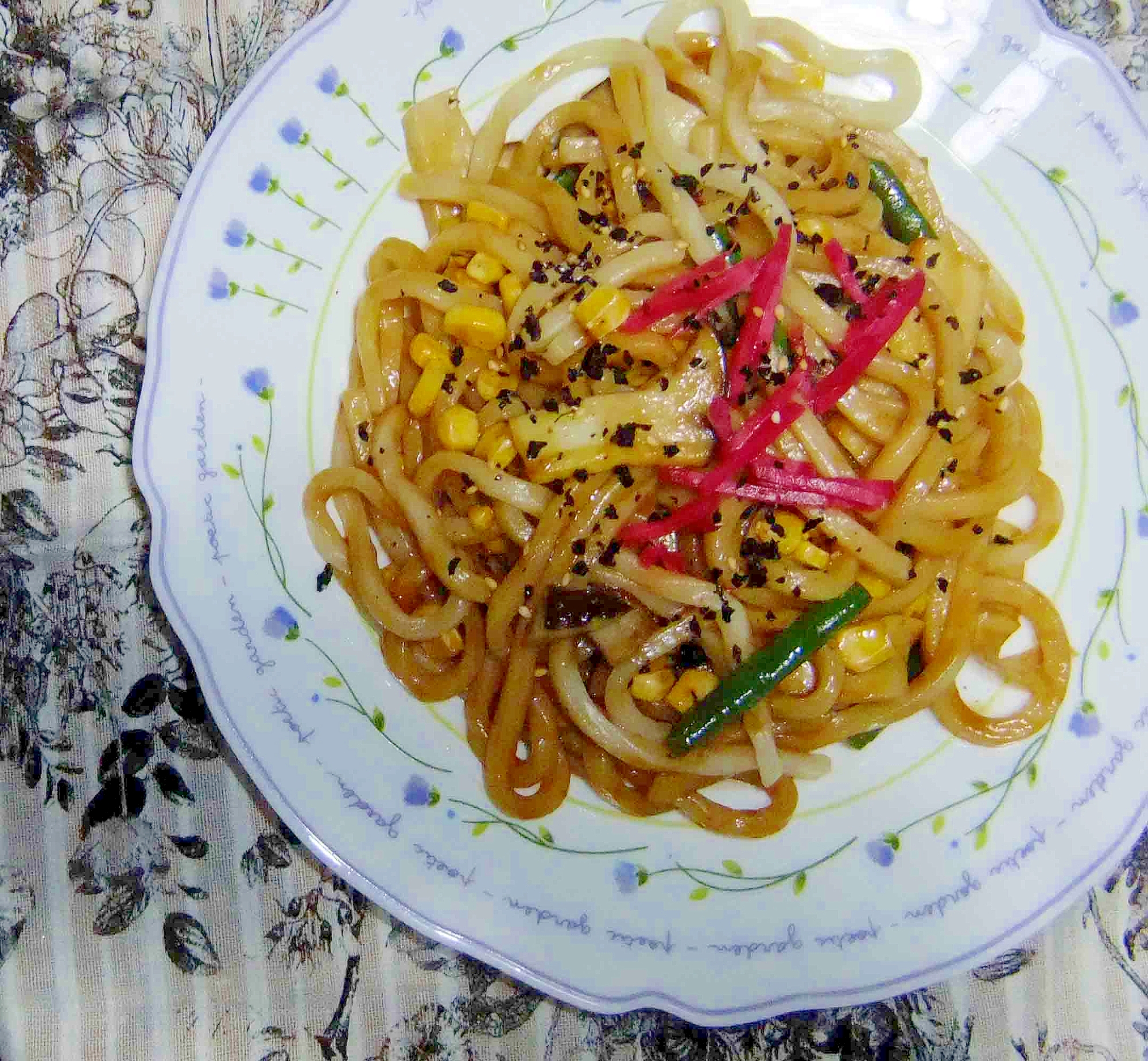 レンジで　焼きうどん