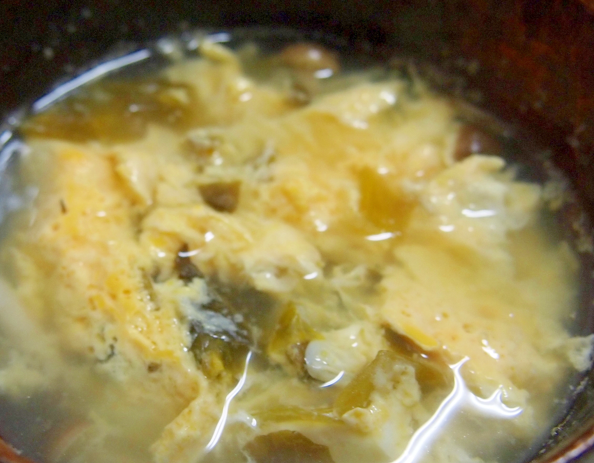 高菜としめじと卵の中華スープ