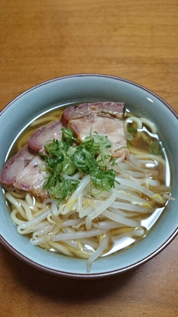 茹で鶏のスープでラーメン♪