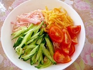 素麺で★冷やし中華