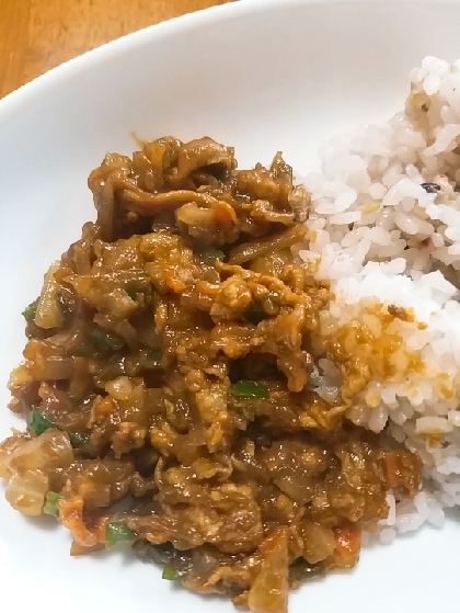 ほうれん草とトマトのキーマカレー