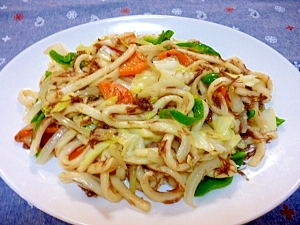 手作りコンビーフ焼きうどん