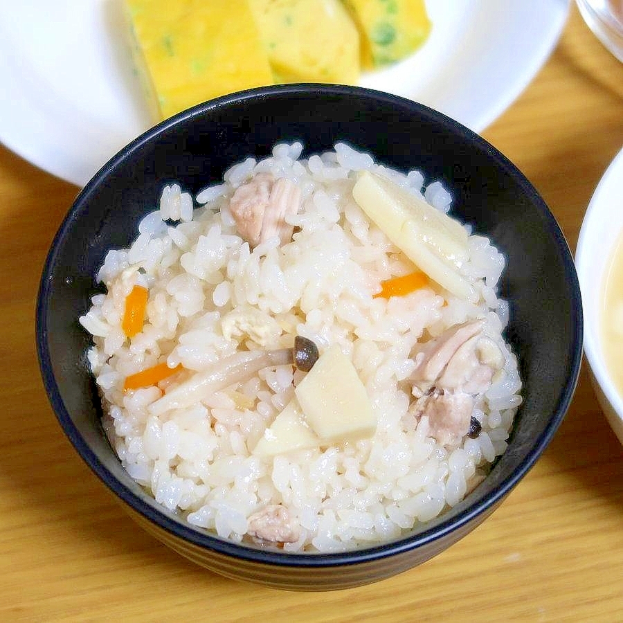 たけとりご飯☆筍と鶏の五目炊き込みご飯★減塩志向