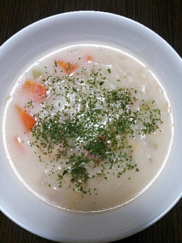 寒い日にピッタリなスープですね。
おかげで体が暖まりました(*^▽^*)
ごちそうさまでした。