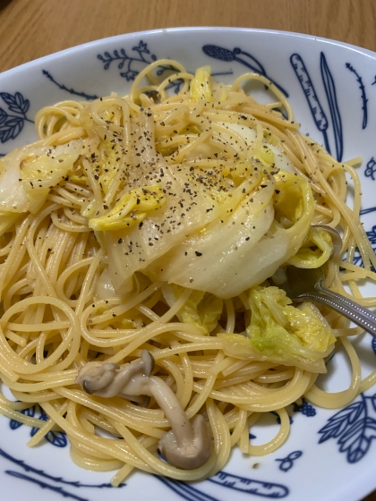 【時短！】ざく切り白菜と炒めベーコンの和風パスタ