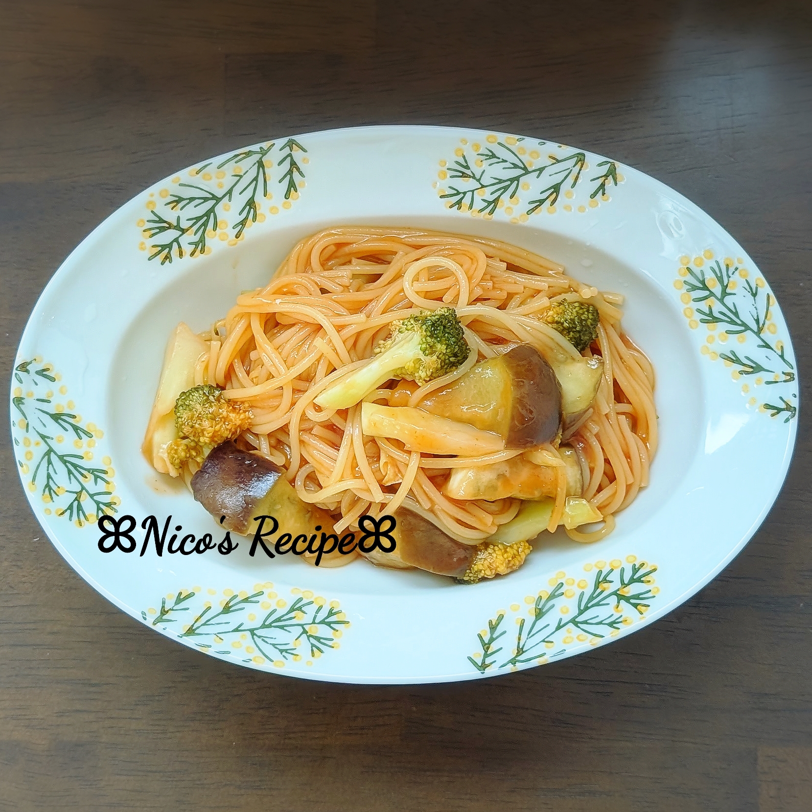 ワンパン♬なすとブロッコリーのトマトパスタ