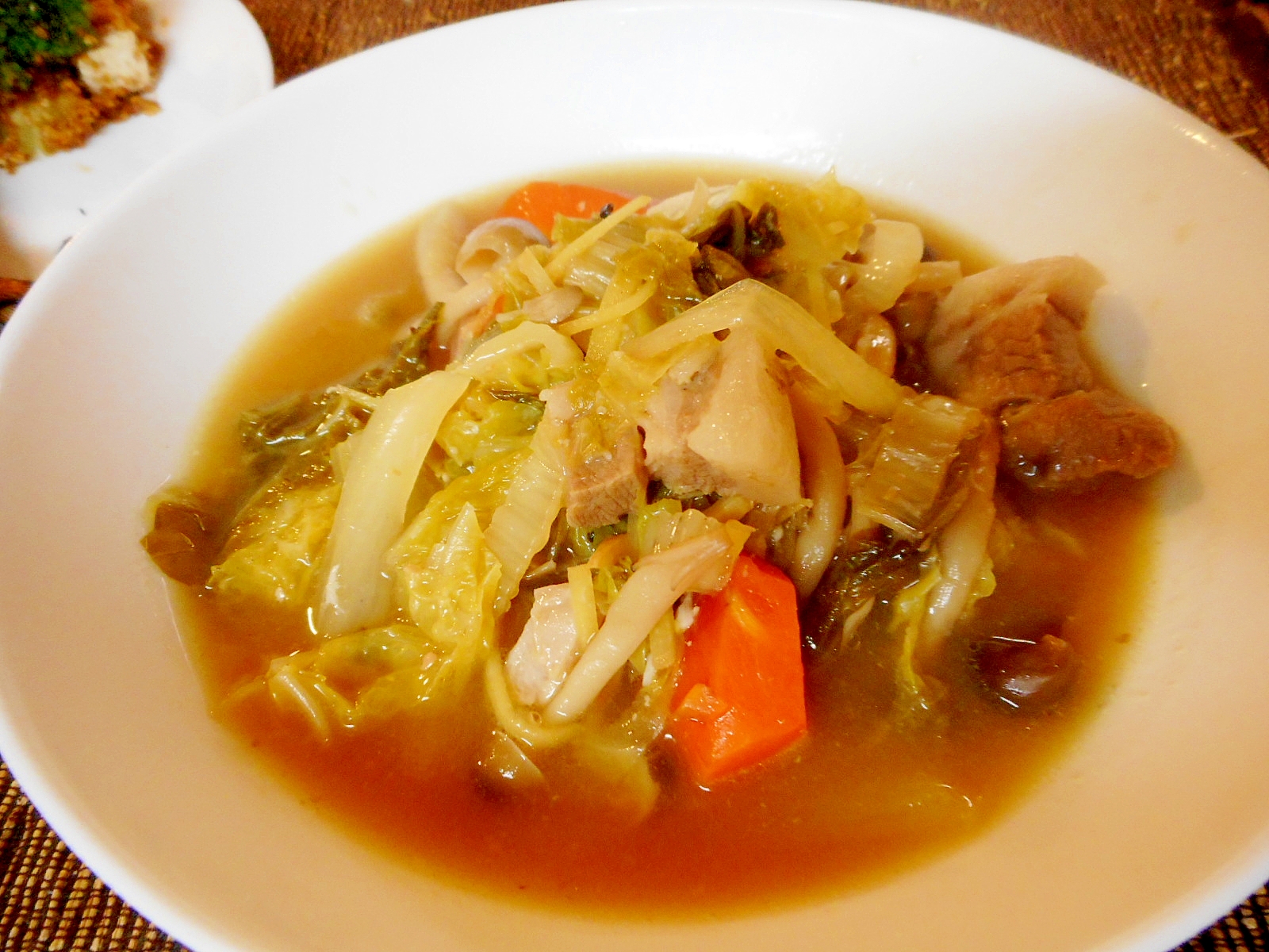 塩豚と白菜の味噌スープ