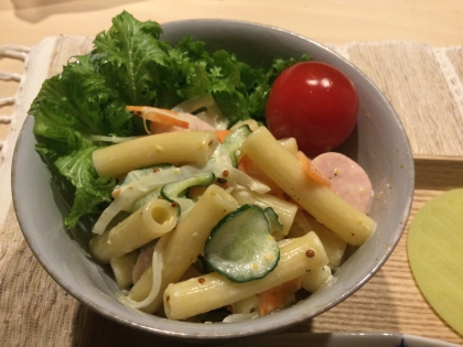 シットリ☆魚肉ソーセージとマカロニサラダ