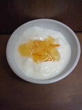 生のフルーツが苦手なので、甘夏+蜂蜜をマーマレードで代用しました(謝)
爽やかな甘さで美味しかったです☆
ごちそうさまでした♪