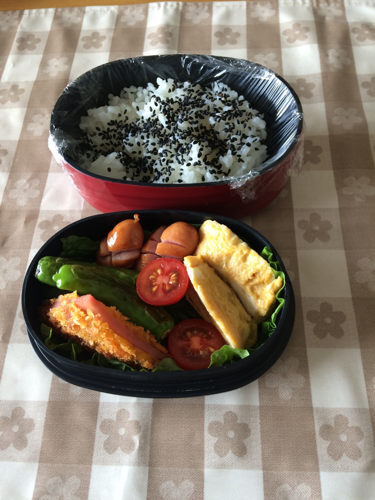 前夜のおかずで作るハムカツ弁当