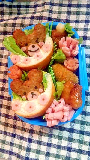 キャラ弁 くまさんバーガー レシピ 作り方 By Sirahoshi 楽天レシピ