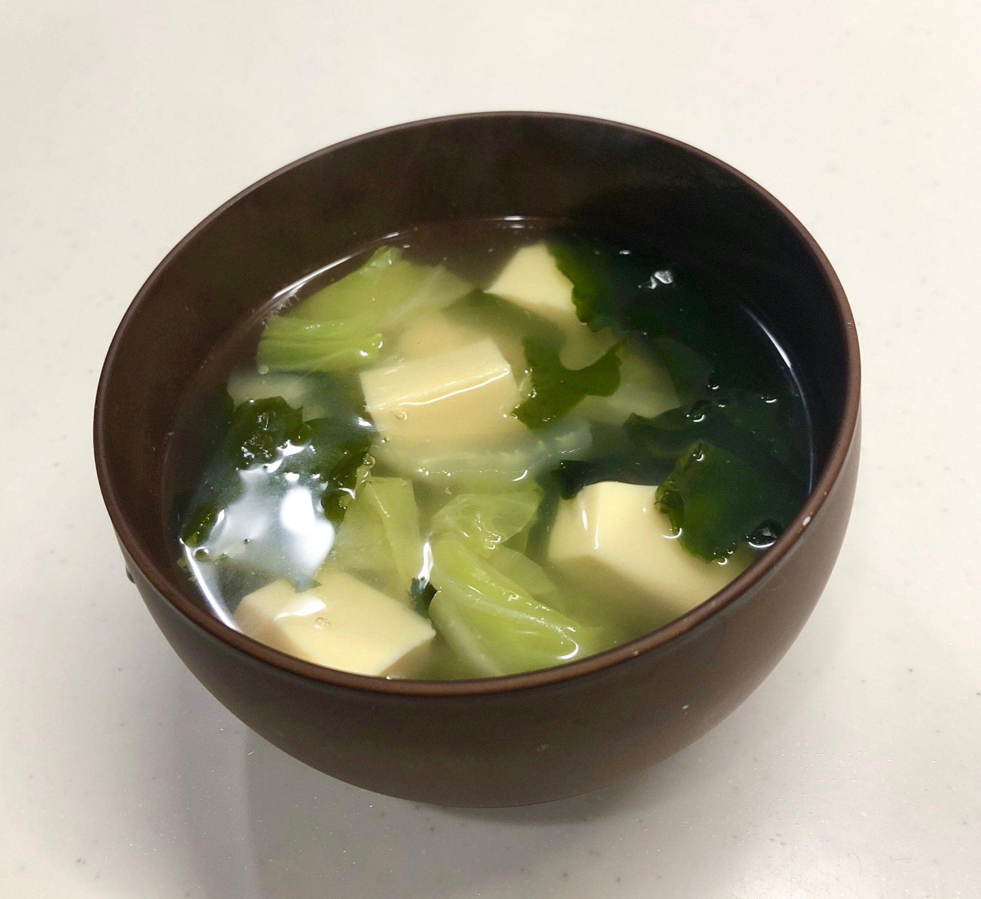 白菜と卵豆腐のスープ