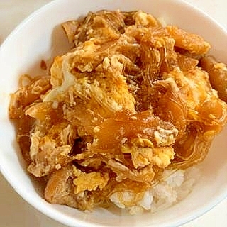 春雨でカサ増し　☆　親子丼