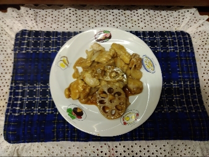 ♢鶏ムネ肉と蓮根の味噌マヨ炒め♢