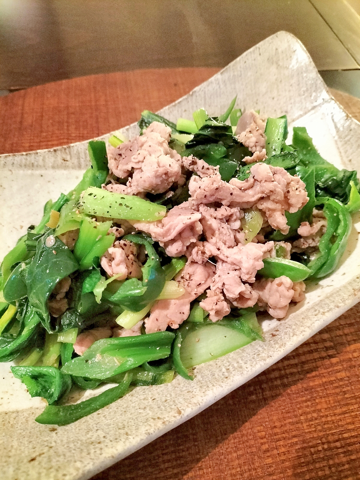 疲労回復＆風邪予防♪豚こまとピーマンの生姜炒め