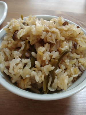 切干大根とレンズ豆の炊き込みご飯