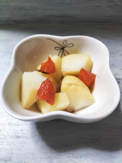 きょうはこちら♬干し柿の冷凍役にたってよかった❢じゃがいもたくさんあったので作ってみました✨甘じょっぱい美味しい１品に♡ささっと作れる美味しいレシピ感謝です❤
