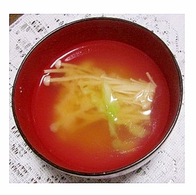 えのきと長ネギの味噌汁（液体みそ）