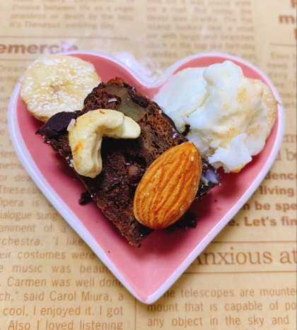 手作りチョコレートテリーヌとバニラアイスで作りました✧˖おやつにつくりました (ᴑ̴̶̷̤ ؎ ᴑ̴̶̷̤)♡♡ｵｨｼｨෆˎˊ˗