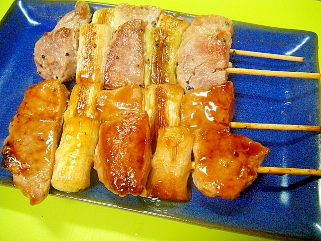 豚ヒレとネギの串焼き 塩 たれ レシピ 作り方 By Mint74 楽天レシピ