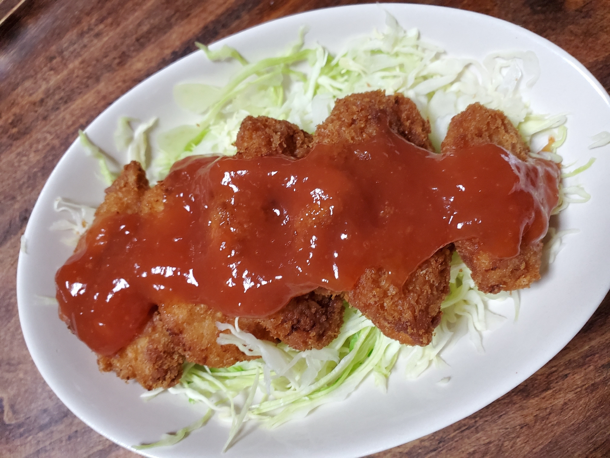 チキンカツのケチャップ餡掛け