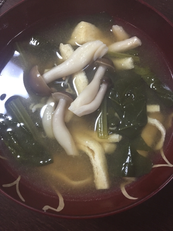 ほうれん草 しめじ 油揚げ お味噌汁