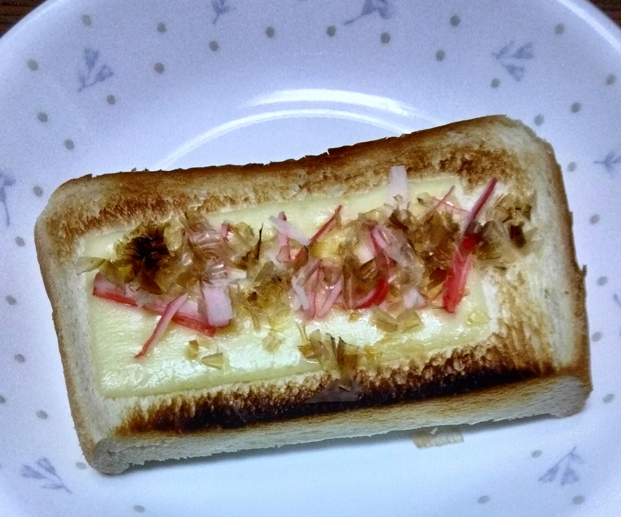 チーズトーストアレンジ カニカマ&おかか