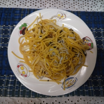 釜揚げしらすと岩下の新生姜de高菜パスタ