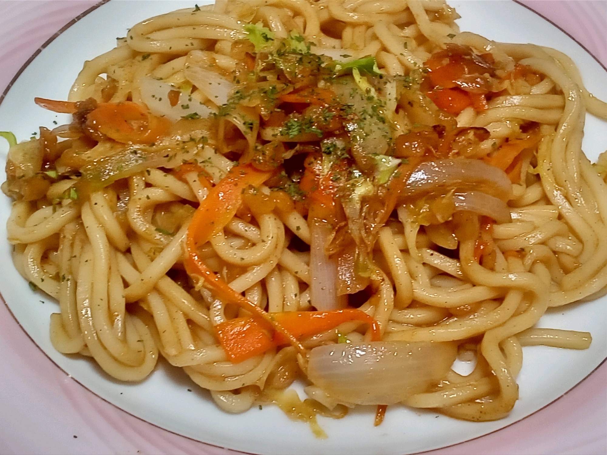 千切り野菜の焼きうどん