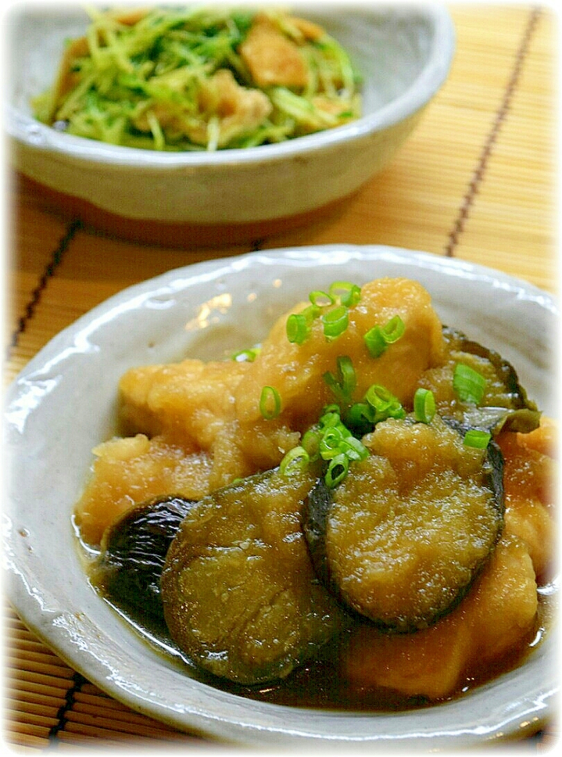 鶏ささみと茄子のみぞれ煮