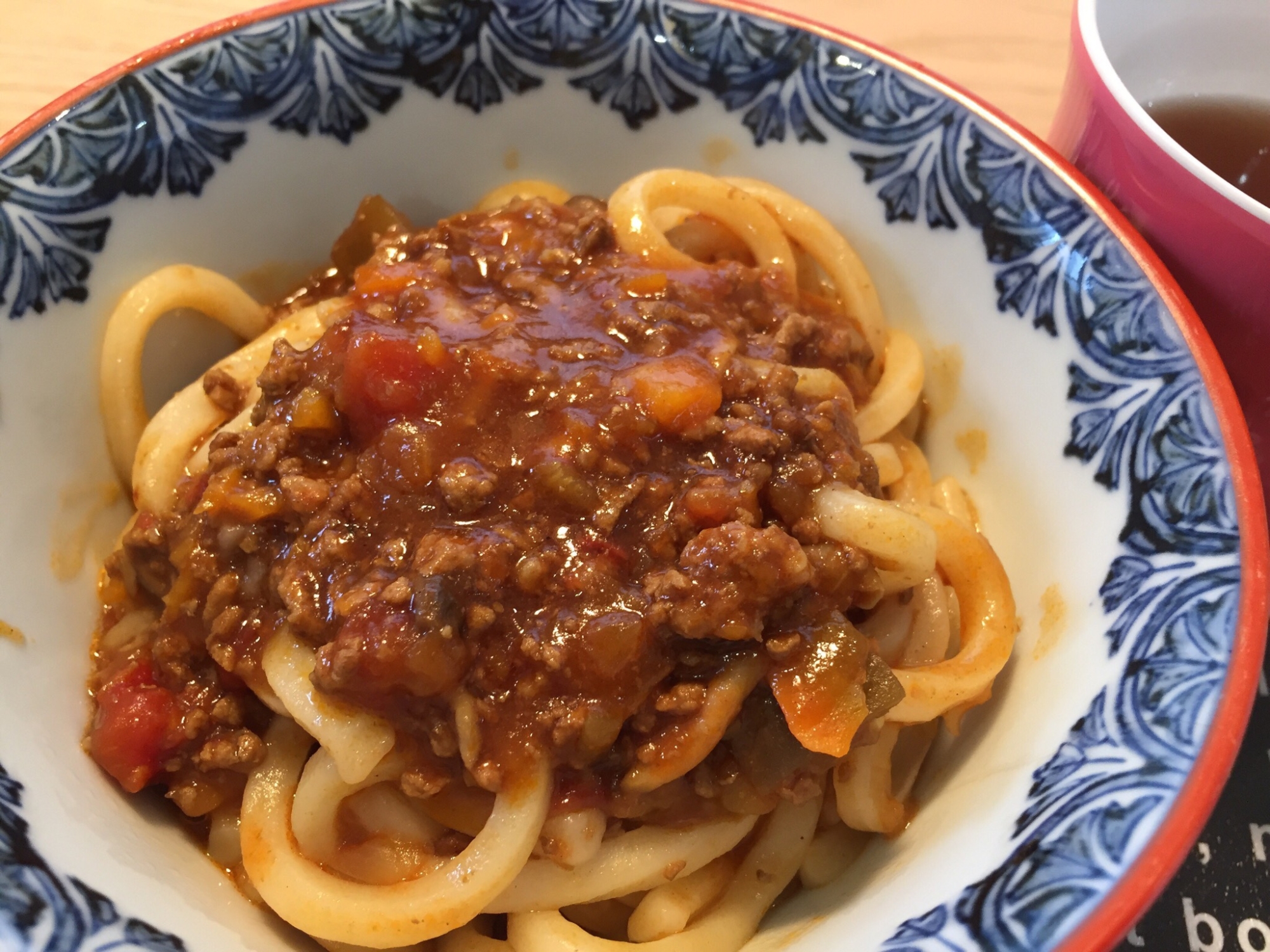 余った挽肉カレーでカレーうどん！