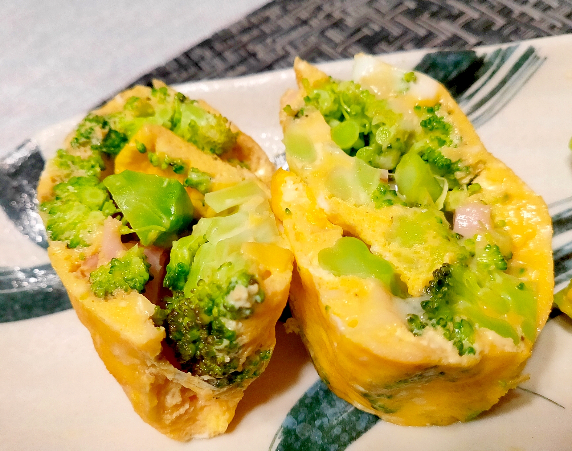グリルパンで!ブロッコリーの卵焼き
