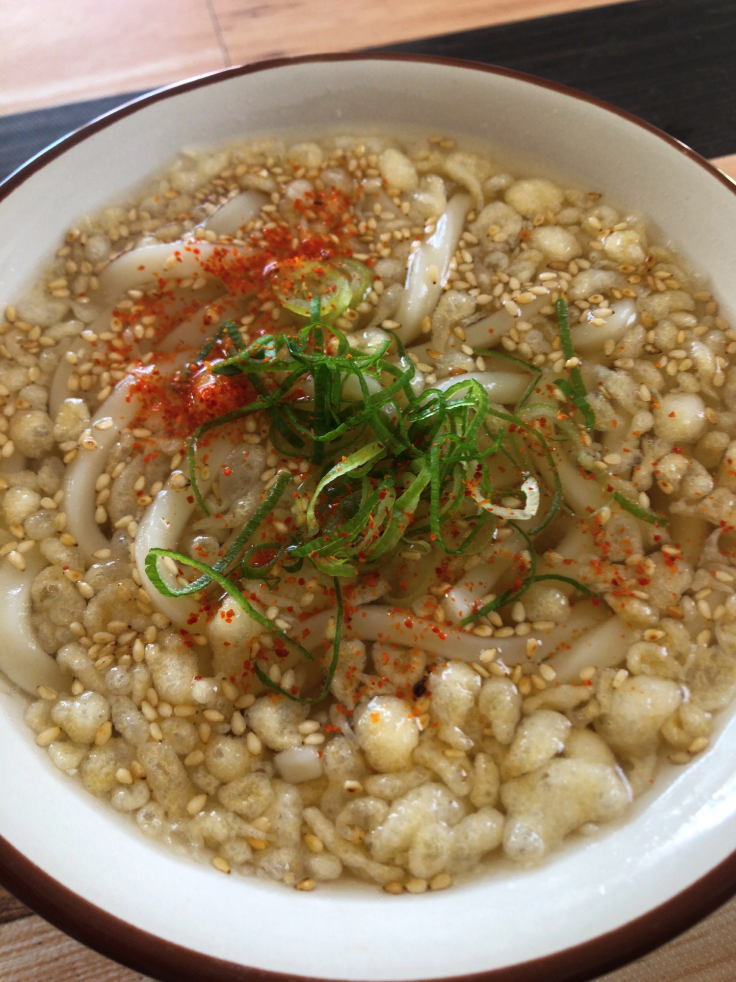 朝ごはんに！ぶっかけたぬきうどん