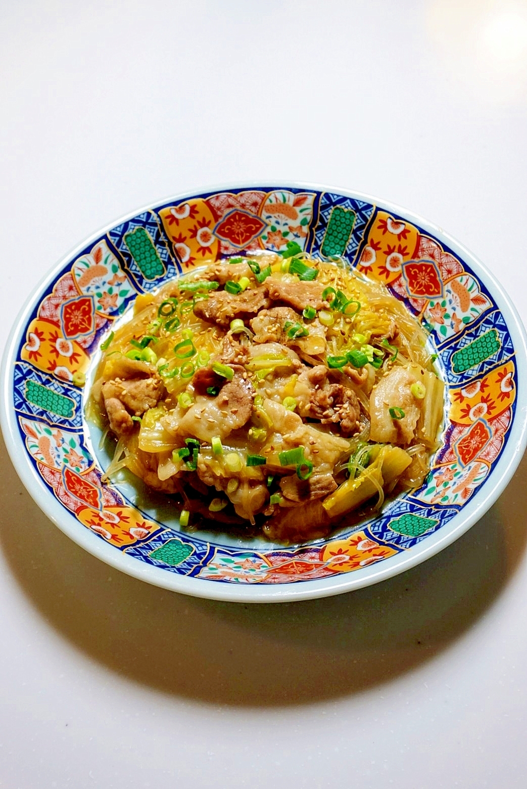 白菜と豚バラ肉と春雨のうま煮