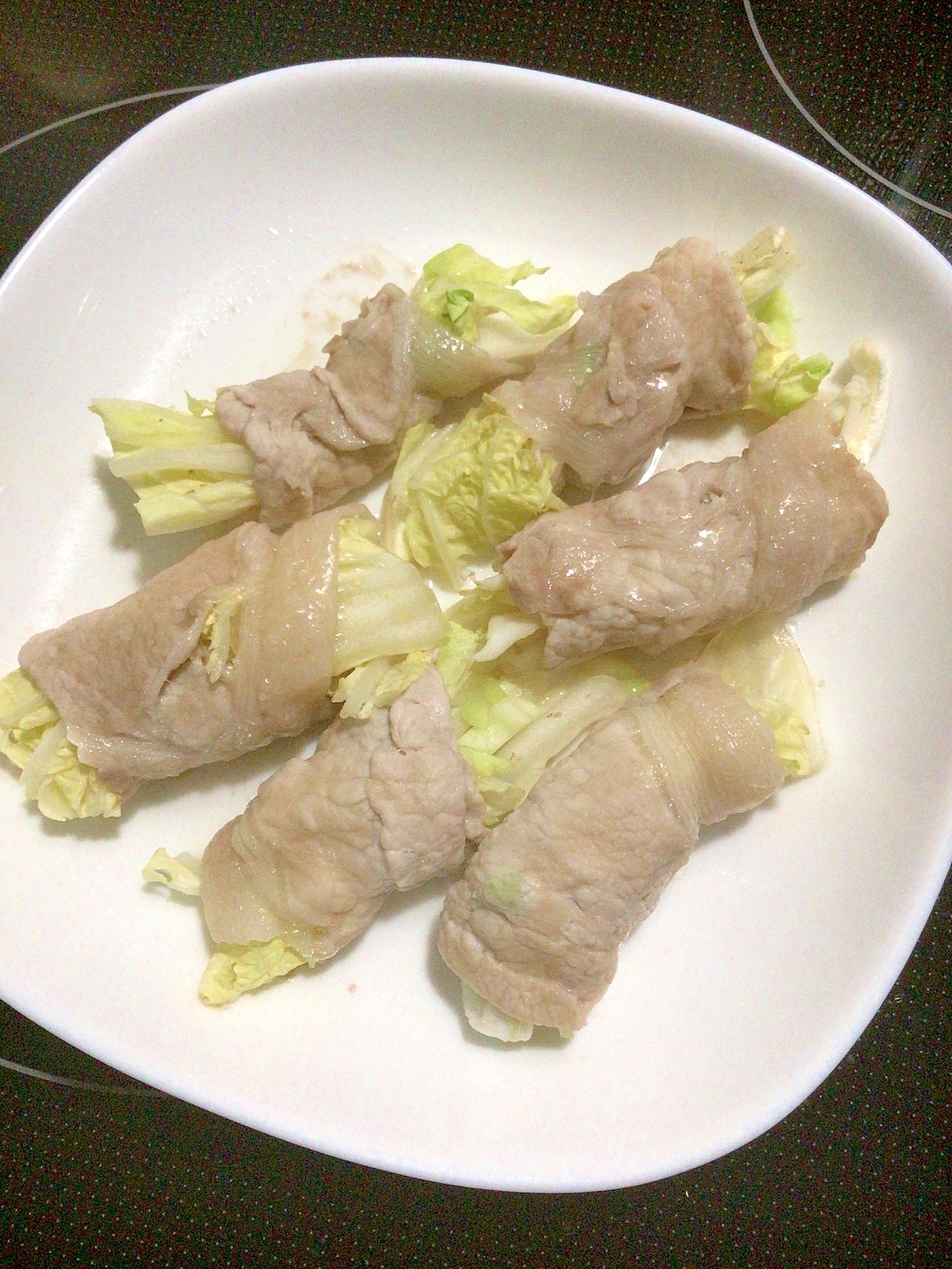 白菜とキャベツの豚肉巻き　レンジ蒸し