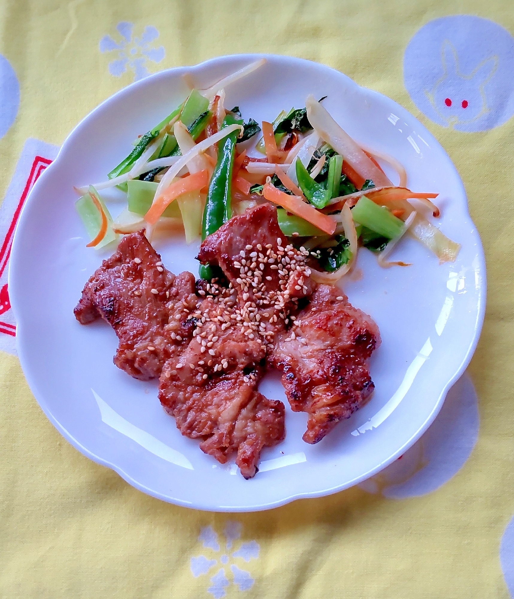 大切り豚バラ肉の焼肉♪