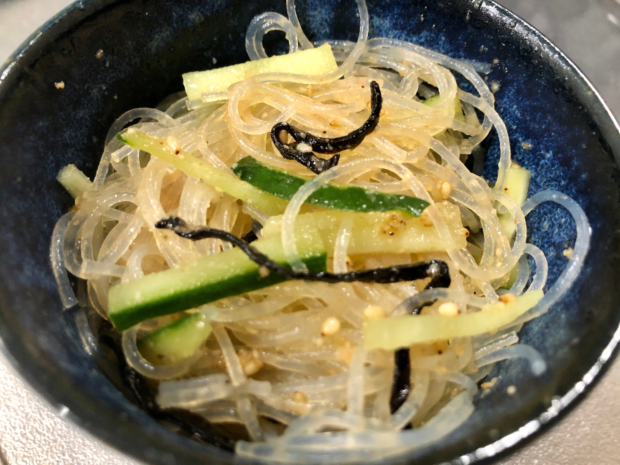 塩昆布ときゅうりの春雨サラダ