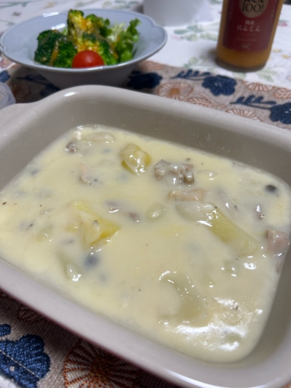 鶏もも肉の豆乳シチュー