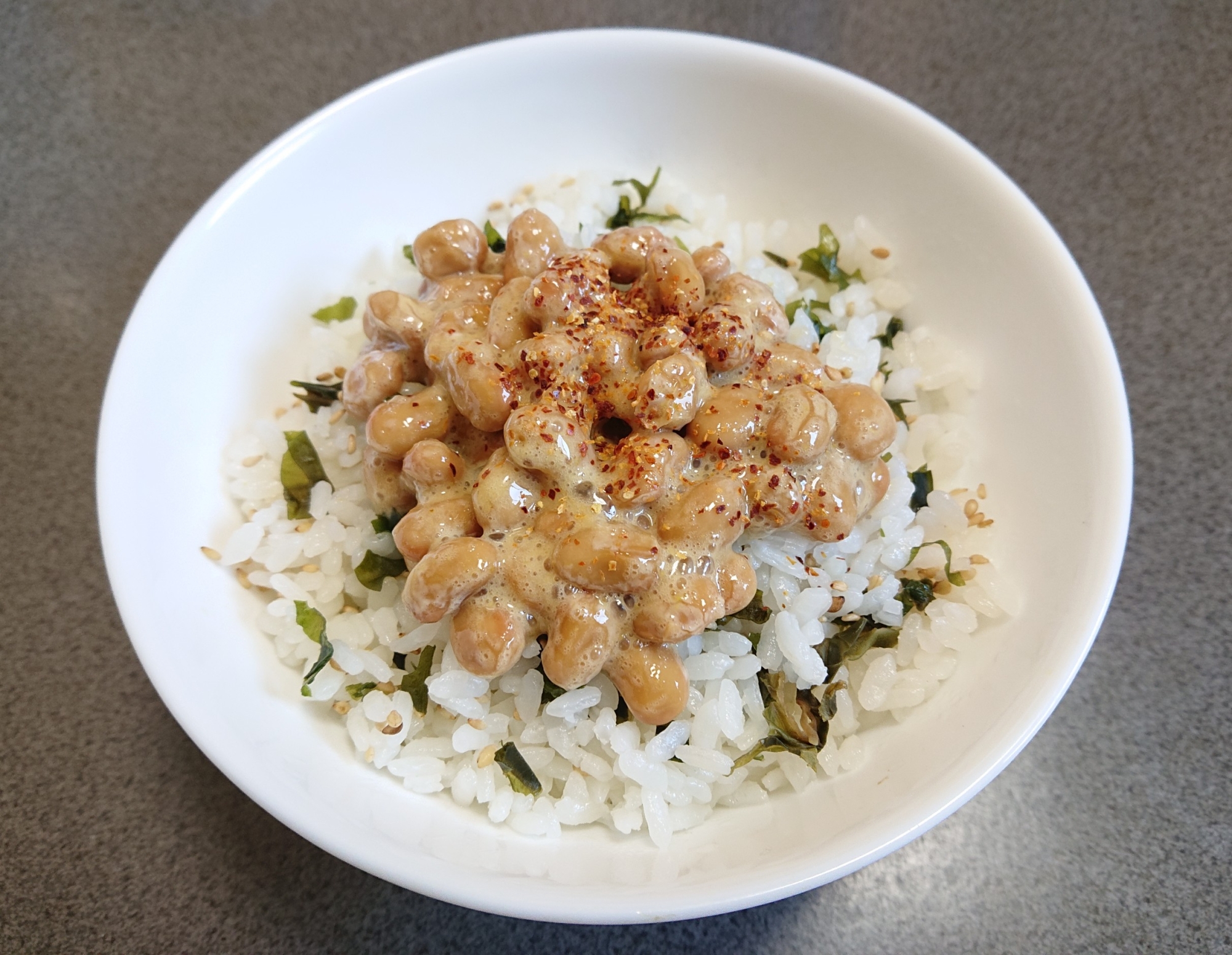 育毛☆納豆わかめご飯