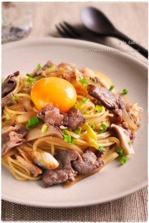 すき焼き風和風パスタ レシピ 作り方 By Coco 115 楽天レシピ