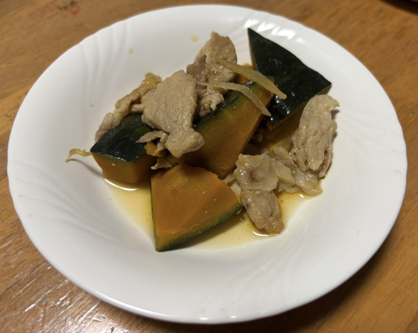 かぼちゃと豚肉の煮物