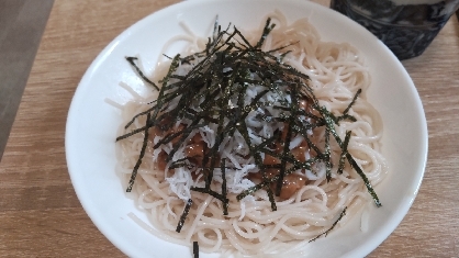 しらす納豆たまごそうめん