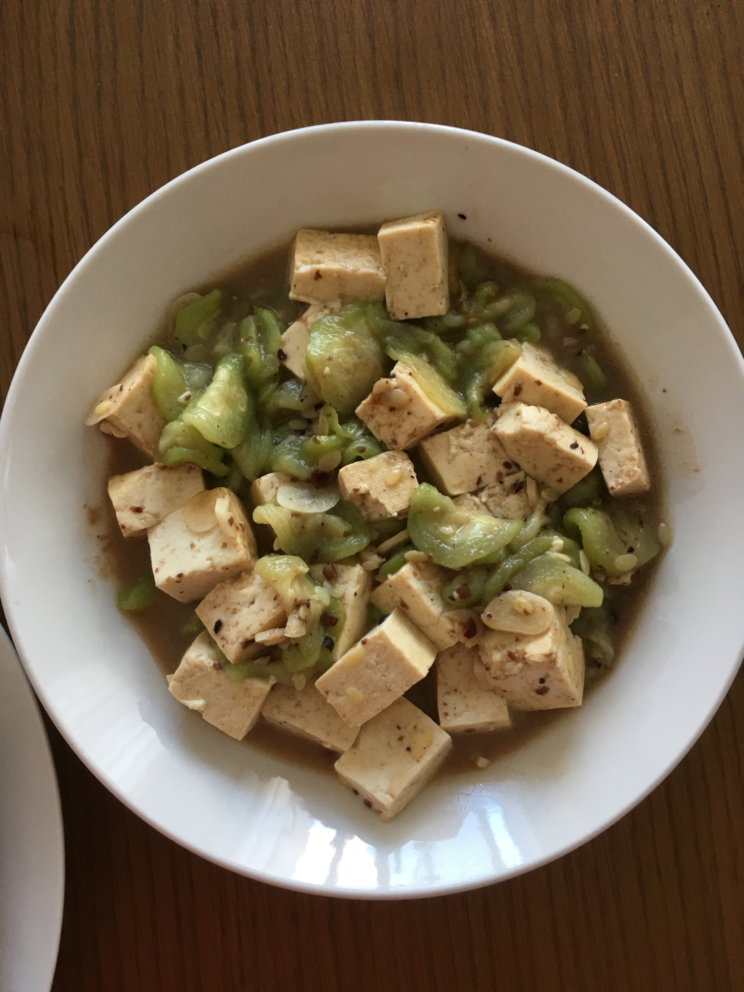 へちまと豆腐の味噌煮