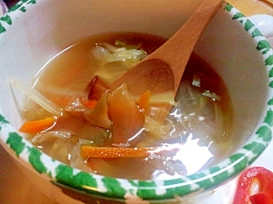 めかぶ茶で作る野菜スープ