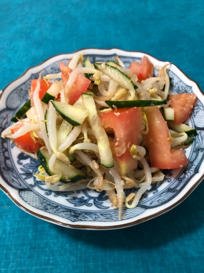 【キレイ応援朝食】きゅうりともやしのトマトサラダ♪