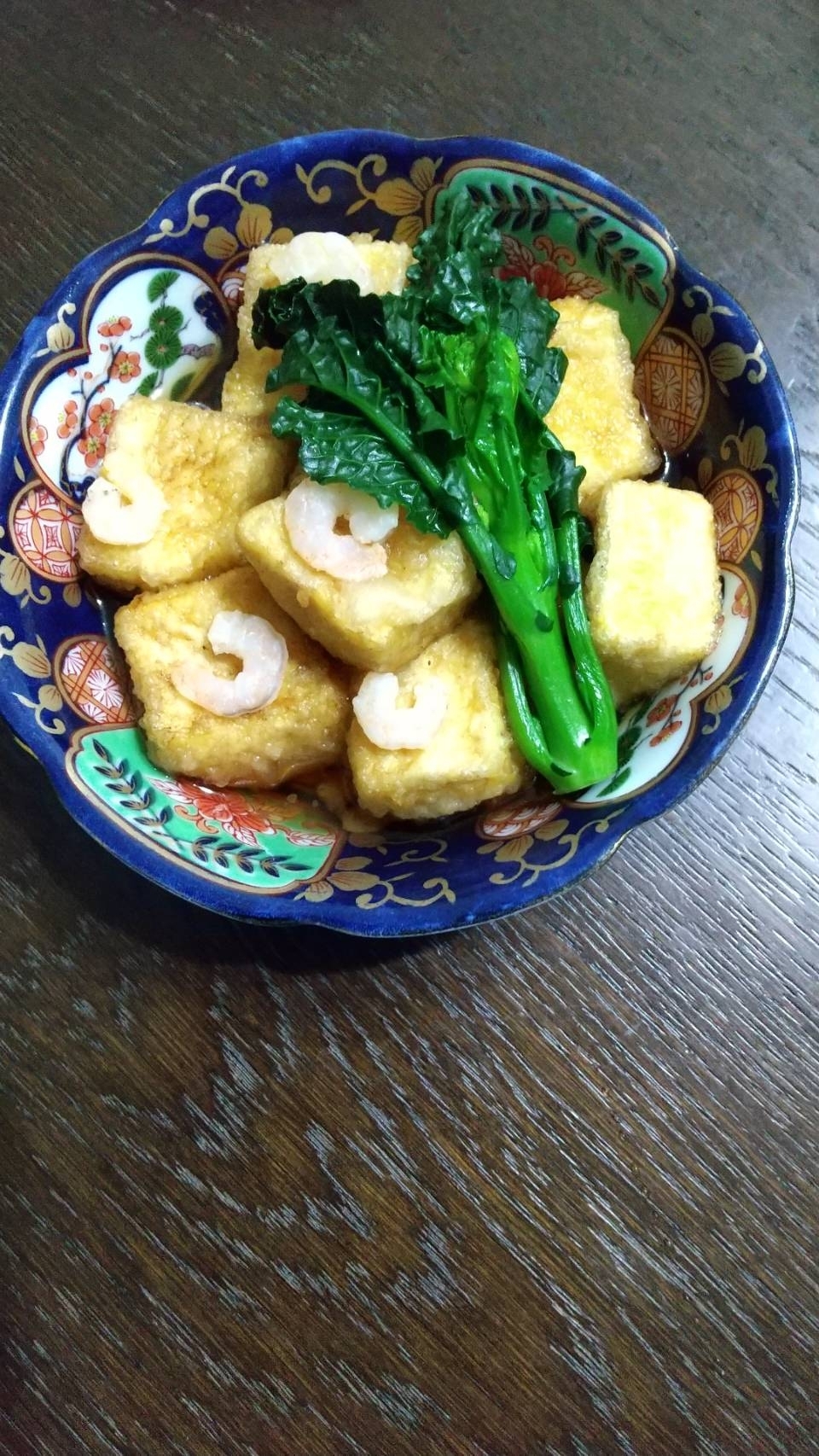 海老と菜の花の揚げ出し豆腐 レシピ 作り方 By Hottyoi 楽天レシピ