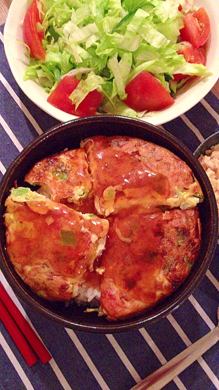 フライパン一つで簡単☆かに玉丼