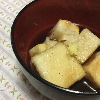 豆腐がなかったので高野豆腐のレシピ助かりました！お餅もついでに揚げて一緒にいただきました。