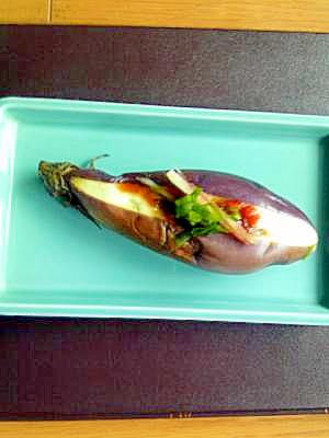 レンジで出来る★さっぱり茄子の梅ソース