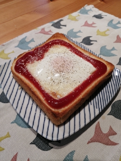 簡単！朝ごパン！ケチャップとたまごのトースト